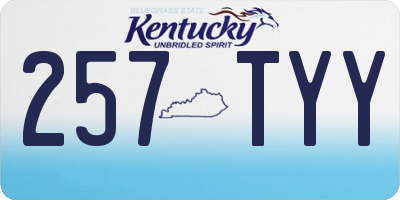 KY license plate 257TYY