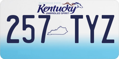 KY license plate 257TYZ