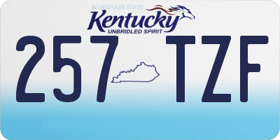 KY license plate 257TZF