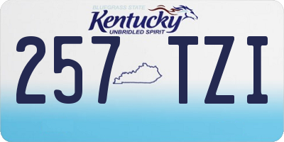 KY license plate 257TZI
