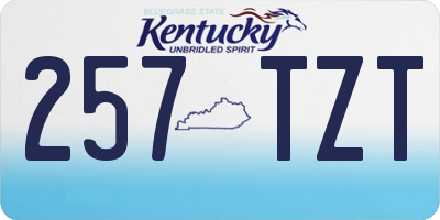 KY license plate 257TZT