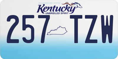 KY license plate 257TZW