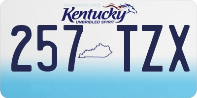 KY license plate 257TZX