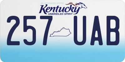 KY license plate 257UAB