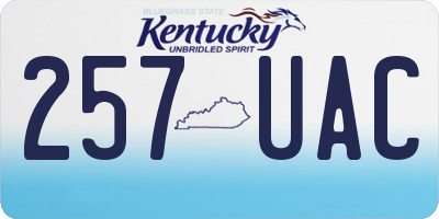 KY license plate 257UAC