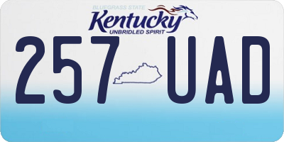 KY license plate 257UAD