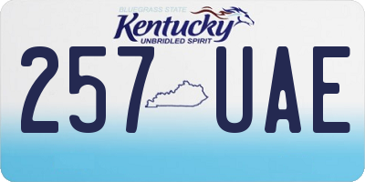 KY license plate 257UAE