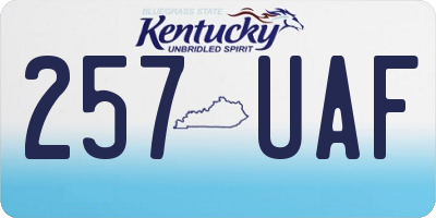 KY license plate 257UAF