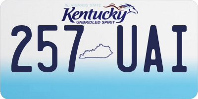 KY license plate 257UAI