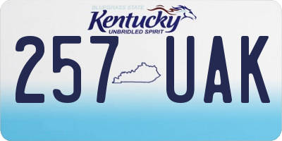 KY license plate 257UAK