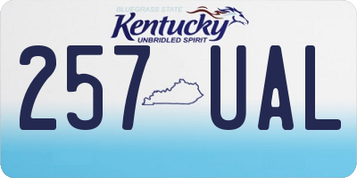 KY license plate 257UAL