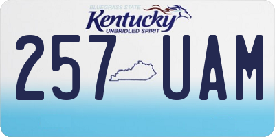 KY license plate 257UAM