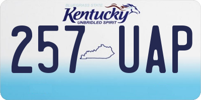 KY license plate 257UAP