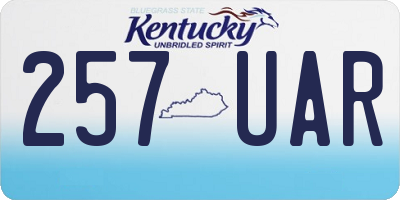 KY license plate 257UAR