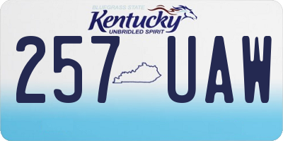 KY license plate 257UAW