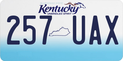 KY license plate 257UAX