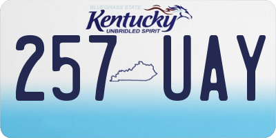 KY license plate 257UAY