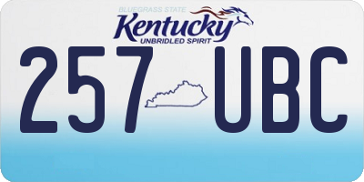 KY license plate 257UBC