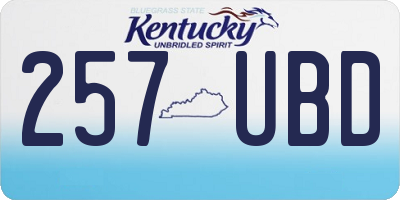 KY license plate 257UBD