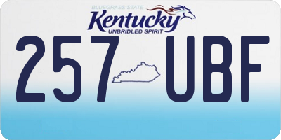 KY license plate 257UBF