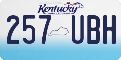 KY license plate 257UBH