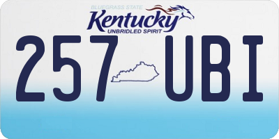 KY license plate 257UBI