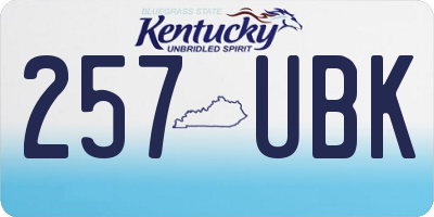 KY license plate 257UBK