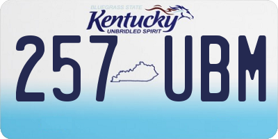 KY license plate 257UBM