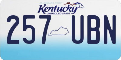 KY license plate 257UBN