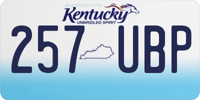 KY license plate 257UBP
