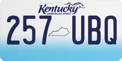 KY license plate 257UBQ