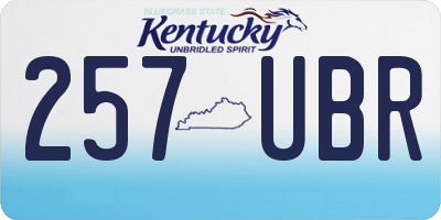 KY license plate 257UBR