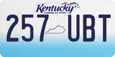 KY license plate 257UBT