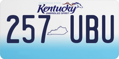 KY license plate 257UBU
