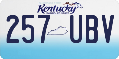 KY license plate 257UBV