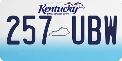 KY license plate 257UBW