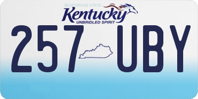 KY license plate 257UBY