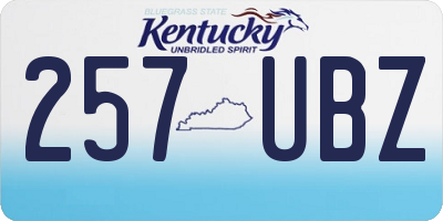 KY license plate 257UBZ