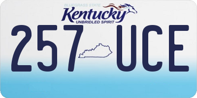KY license plate 257UCE
