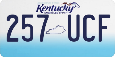 KY license plate 257UCF
