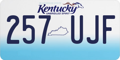 KY license plate 257UJF