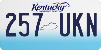 KY license plate 257UKN