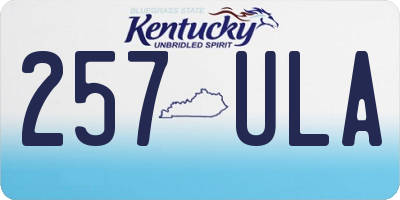 KY license plate 257ULA