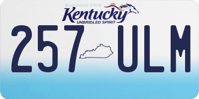 KY license plate 257ULM