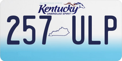 KY license plate 257ULP