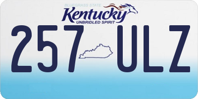 KY license plate 257ULZ