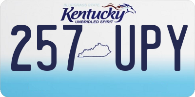 KY license plate 257UPY