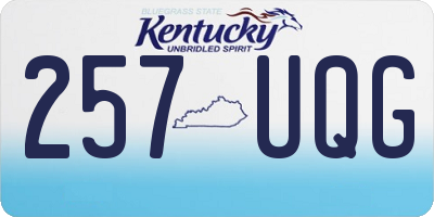 KY license plate 257UQG