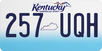 KY license plate 257UQH