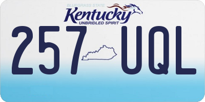 KY license plate 257UQL